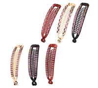 Happyyami 6Pcs Rhinestone Inlaid Toothed Hair Clips Random Style Ponytail Holders Durable Hairpins for Any Season Comfortable Hair Accessories for All Hair