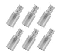 Happyyami 6pcs Threaded Connectors Pole Adapter for Mop Broom Handle Aluminum Alloy Metal Seamless Connection Precision Manufacturing Silver for Commercial Cleaning and Household Spaces