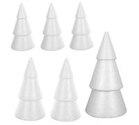Happyyami 6Pcs White Foam Christmas Tree Forms DIY Tree Shaped Foam Cones Polystyrene Craft Supplies for Arts and Crafts Festive Holiday Decoration 15cm 20cm 25cm