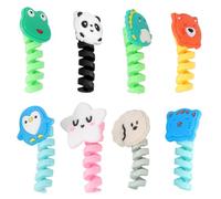 Happyyami 8 Pcs Silicone Anti-cracking Data Wire Protectors Cable Organizers Cute Animal Charging Cable Saver for Charger Cables
