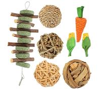 Happyyami 8pcs Hamster Takraw Ball Toy Pet Toys Guinea Pig Chewing Treats Rat Boredom Breaker
