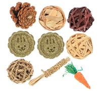 Happyyami 9Pcs Small Pet Molar Chewing for Hamsters Guinea Pigs Bunnies Natural Safe Materials Maintain Teeth Health and Agility