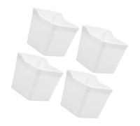 Happyyami Abs Pegboard Storage Cups Sundries Storage with Hooks 4pcs White Easy to Hang and Space-Saving for Workshop, Garage or Kitchen Organisation