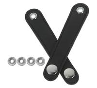 Happyyami Accordion Bellows Straps Double-layer Leather Structure, Hole Spacing 10.6cm 2pcs Black Pu with Buckles Sturdy and Convenient Adjustment for Accordion Maintenance and Stage Shows