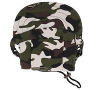 Happyyami Adjustable Dog Baseball Hat with Ear Holes, Breathable Canvas Pet Cap for Summer Walks and Outings, Camouflage Small Dog Sun Hat with Chin Strap and Buckle
