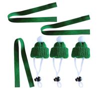 Happyyami Adjustable Knitted Woolen Yarn Pet Hat for Small Pets like Hamsters and Rats, Lightweight Lovely Design Green Winter Hat Suitable for Parties and Easter