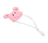 Happyyami Adorable Pink Pet Hat for Small Animals with Comfortable Polyacrylic Fiber Material and Adjustable Strap, Lightweight Mini Knitted Cap for Cosplay and Birthday Parties
