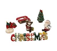 Happyyami Adorable Santa Fish Tank Decor Baubles Christmas Decor Traditional Ornaments Christmas Es Resin Christmas Decors Set 6pcs