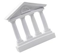 Happyyami Ancient Roman Style Temple Model Resin Sculpture White Architectural Building Statue Decorative Home Accent Collectible for Living Room and Office