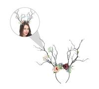 Happyyami Antler Hair Hoop Reindeer Costume Accessory Stag Antlers Horse Reindeer Xmas Hairband
