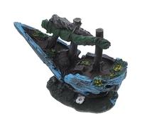 Happyyami Aquarium Shipwrecks Decor Realistic Fish Tank Hideout Decoration Resin Cave for Fish Easy Installation Underwater Aesthetics for Aquatic Environments