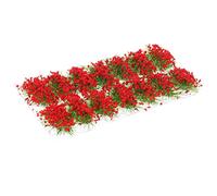Happyyami Artificial Micro Landscape Flower Cluster Lifelike Diy Decor for Sand Table Grass Tuft Red Material for Garden Decoration and Scene Enhancement