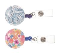 Happyyami Badge Reels Retractable Card Holder 2pcs with Multi-use Snap Fastener for Nurses and Name Tag Holders