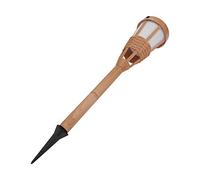 Happyyami Bamboo Torch Solar Lamp Yard Decorative Lighting Resin Ground Light Solar Energy Garden Ornament Park Illumination