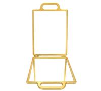 Happyyami Barber Handheld Mirror: Salon Large Hand Mirror Double Handle Barbershop Hanging Rectangular For Hairstylist Travel Dance Self Hair Cutting Golden