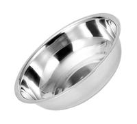 Happyyami Big Mixing Bowl Stainless Steel Basin 5L Thickened High Class Stainless Steel Flat Bottom Silver Large Capacity Safe to Use Smooth Surface Kitchen Washing up Bowl for Rice Noodles