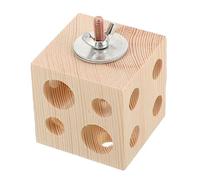 Happyyami Bird Chewing Toy Wooden Cube for Parrots Natural Safe Teething Block Stand Bird Activity Center for Chewing and Mental