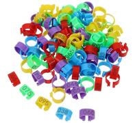 Happyyami Bird Identification Leg Bands and, Poultry Operations Management 100pcs Abs for Lightweight Portable Readable Numbered Foot Rings Random Color Racing Pigeons for Parrots and Pet