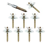 Happyyami Birdcage Screw Kit with Wooden Perch and Gaskets, Sturdy Bird Cage Accessories for Fixing Hamster Springboard, Not Easy to Deform and Safe for Cage Use