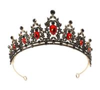 Happyyami black rhinestone crown headpiece for women bride wedding party prom birthday pageant elegant baroque design jewelry photography props