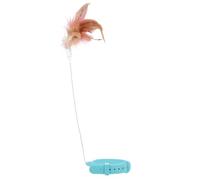Happyyami Blue Cat Teasing with Silicone Collar and Artificial Plume, Bite Resistant Kitten Teasing Stick to Activate Natural Instincts for Interactive Indoor Play