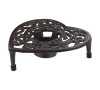 Happyyami Cast Iron Teapot Warmer with Heart-shaped Tripod Rack, Heavy-duty Kettle Warm Rack and Tea Pot Warmer for Coffee, Milk, and Hot Food, Decorative Candle Holder for Home