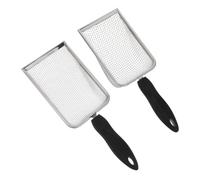 Happyyami Cat Litter Scoops Mesh Scoop 2pcs Stainless Steel with Long Handle and Hanging Hole, Heavy Duty for Efficient Sifting and Resisting Bending, for Multi-pet Households and