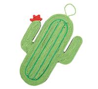 Happyyami Cat Scratch Mat Green Cactus Shape Sisal Fabric with Hanging Rope Scratching Textures Design Stress Suitable for Cats Can Be Hung on Doors Or Windows Kitten Scratch Pad