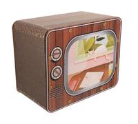 Happyyami Cat Scratcher Cube Cardboard Cat Television Design Scratching Area for Kittens Cozy Bed for Napping