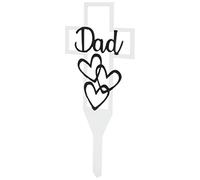 Happyyami Cemetery Cross Stake Decoration for Dad Metal Memorial Sign for Graves Lawns and Gardens Easy to Install Remembrance Ornament for Outdoors for Father Day Tributes