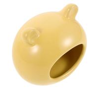 Happyyami Ceramic Hamster Hideaway Shelter for Hamsters and Guineapigs with Animal Shaped Cave Design, Yellow Colour, Reducing External Disturbances and Providing a Private Hideaway,