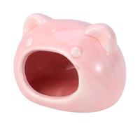 Happyyami Ceramic Hamster Nest Cat Head Shaped Small Animal Cottage Bed with Comfortable and Safe Design for Rat and Small Hedgehog Suitable for Places You Want to Keep Clean Random Color