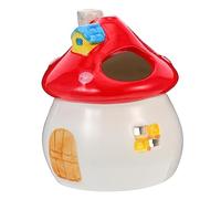 Happyyami Ceramic Hamster Nest Mushroom Shaped Cooling Hideout for Chinchillas and Pets Lightweight Pet Sleeping House