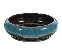 Happyyami Ceramic Hydroponic Plant Pot Creative Blue Flower Pot for Succulents Daffodils Water Plants Decorative Indoor Outdoor Planter for