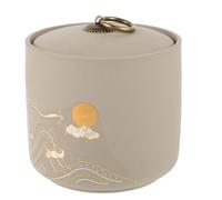 Happyyami Ceramic Keepsake Urn for Pet Ashes Memorial Jar for Dogs Cats Compact Design for Home Travel Thoughtful Tribute for Cherished Memories