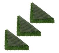 Happyyami Chicken Grass Mats Fake Grass Cushions for Chicken Nesting Boxes Outdoor Use Plastic Material Cut to Fit No Dampness Washable 3pcs Set