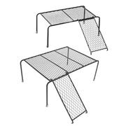 Happyyami Chicken Platform Creative Cage Rack Iron Black 2pcs with Ladder Suitable for Chicken Coop Enrichment and Habitat Decoration for Toys and Rest for Small Animals