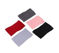 Happyyami Children's Elastic Cross Hair Band Set 5pcs Solid Color Headwraps Black Pink Dark Gray Light Gray Burgundy for Boys and Girls Daily Wear Hair Accessories