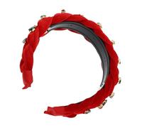 Happyyami Christmas Headband for Women Beaded Snowflakes Crystal Wide Braided Headband Xmas Holiday Hair Accessories for Birthday Crown Girls Christmas Hair Band