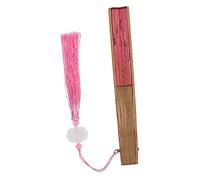 Happyyami Classic Silk Folding Fan for Costume Collocation Lightweight Handheld Summer Fan with Antique Chinese Crane Pattern Smooth Handmade Art Gift and Home Decoration Accessory