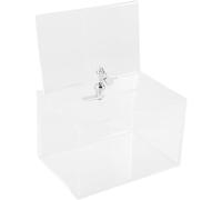 Happyyami Clear Lockable Donation Box Transparent Suggestion and Complaint Letter Storage Versatile Voting and Fundraising Storage Box for Envelopes and Feedback