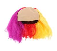 Happyyami Colorful Short Wigs for Role Play And Masquerade Clown Bald Cap Wig Reusable Costume Accessories for Halloween Dj Parties And Stage Shows