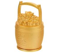 Happyyami Copper Cornucopia Wealth Bucket Ornament Chinese Style Treasure Bucket Decor for Home Office Festival Photo Booth Prop Delicate Craftsmanship Living Decoration