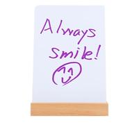 Happyyami Creative Note Writing Board with Wooden Base, Small White Message Board Sign Made of Synthetic Material, Easy to Carry and Decorative for Home Or Bar Use