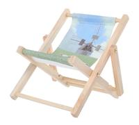 Happyyami Cute Miniature Doll Chair Foldable Beach Chair for Adults Hamster Furniture Accessory Phone Stand for Small Spaces