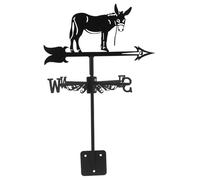 Happyyami Decorative Weather Vanes for Garden Stake Donkey Metal Vane with Easy Assembly for Outdoor Roof Decoration