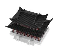 Happyyami Desktop Decoration Ancient Architecture Model Versatile Plastic Miniature High Simulation Chinese Style Ancient Building Ornament for Fish Tank and Bonsai for Living Room