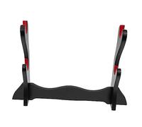 Happyyami Desktop Flute Display Stand Double-layer Wooden Flute Collection Storage Rack and Sword Holder for Music Accessories and Katana Display