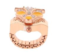 Happyyami Diamond Finger Watch Mini Ring Watch Decorative Vintage Flip-Up Cat Shape Cover Watch Black Thanksgiving for Girl Women Ladies