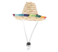 Happyyami Dog Hat Dog Sombrero Cap Funny Costume Chihuahua Clothes for Mexican Party Supplies